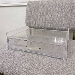 EUC Russell+Hazel Clear Acrylic Inbox and Drawer with Gold Accent